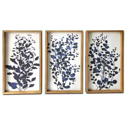 Kirklands Home Framed Art|Blue Branches Framed Canvas Art Prints, Set of 3