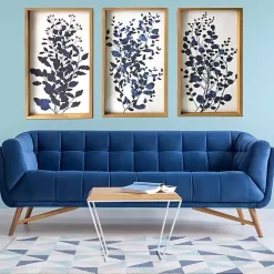 Kirklands Home Framed Art|Blue Branches Framed Canvas Art Prints, Set of 3