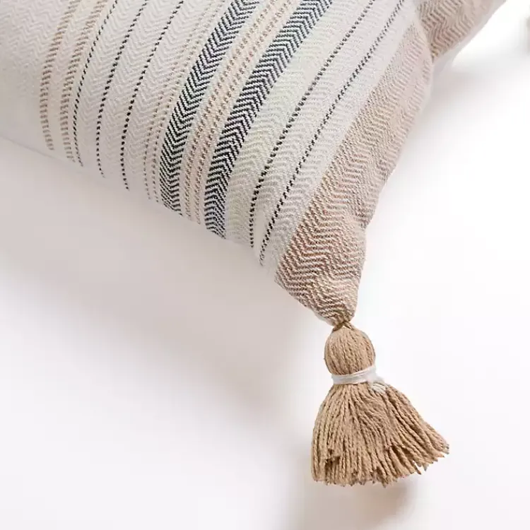 Sale Blue Breezy Stripes Lumbar Pillow Pillows