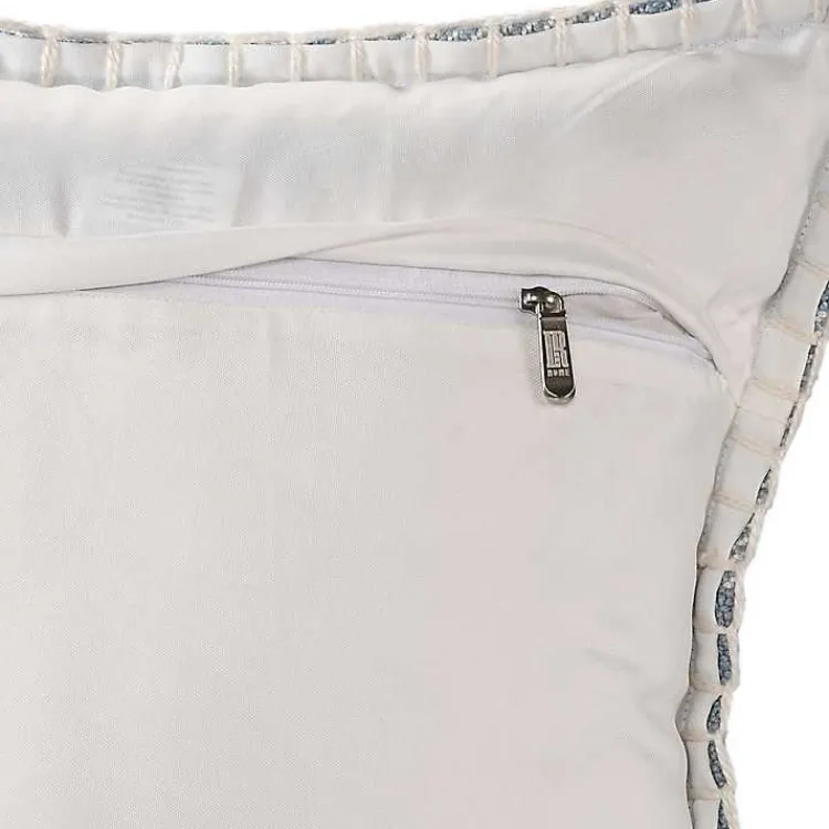 Kirklands Home Outdoor Cushions & Pillows|Blue Buffalo Check Stitched Outdoor Throw Pillow