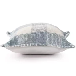 Kirklands Home Outdoor Cushions & Pillows|Blue Buffalo Check Stitched Outdoor Throw Pillow