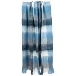New Blue Buffalo Check Wool Handloomed Throw Blankets & Throws