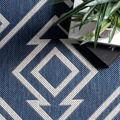 Kirklands Home Outdoor Rugs|Blue Cassie Global Outdoor Area Rug, 5x8