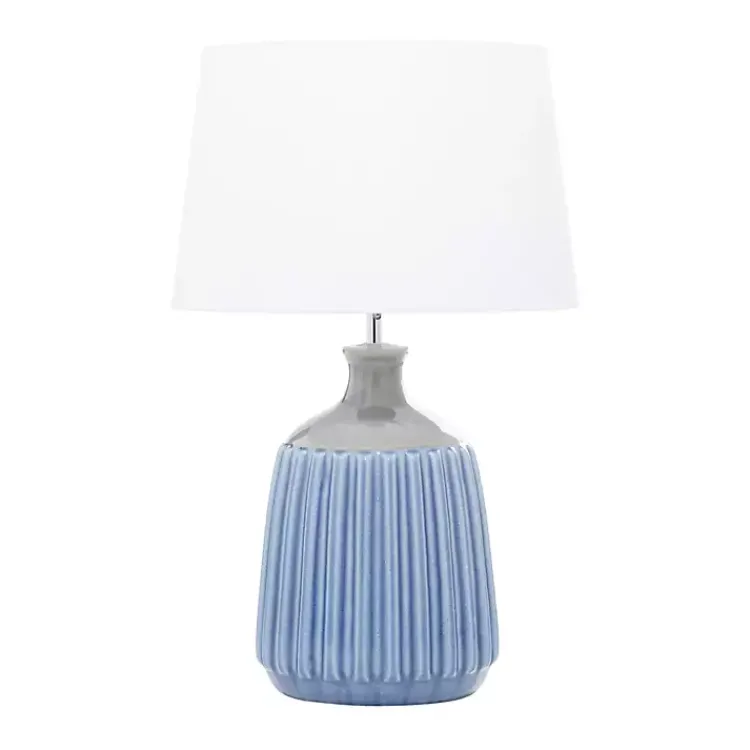 Kirklands Home Table Lamps|Blue Ceramic Breeze Table Lamp White