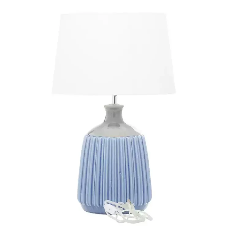 Kirklands Home Table Lamps|Blue Ceramic Breeze Table Lamp White