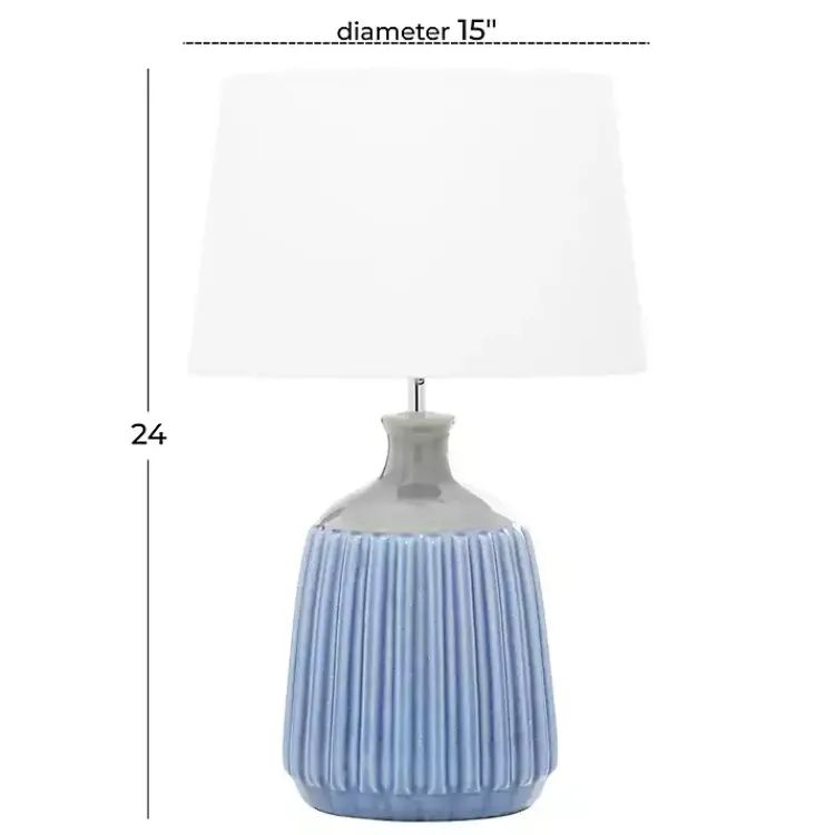 Kirklands Home Table Lamps|Blue Ceramic Breeze Table Lamp White