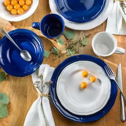 Kirklands Home Dinnerware|Ceramic Soft Scallop 16-pc. Dinnerware Set Blue