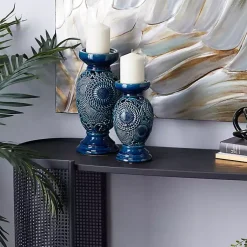 New Ceramic Tiered Base Candle Holders, Set of 2 Candle Holders