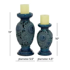 New Ceramic Tiered Base Candle Holders, Set of 2 Candle Holders