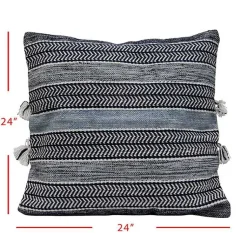 Kirklands Home Outdoor Cushions & Pillows|Chevron Woven Outdoor Pillow Blue