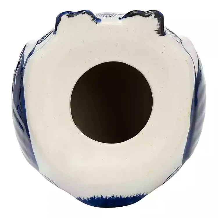 New Blue Chinoiserie Owl Figurine Statues & Figurines