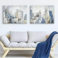 Kirklands Home Canvas Art|Blue City Canvas Art Prints, Set of 2
