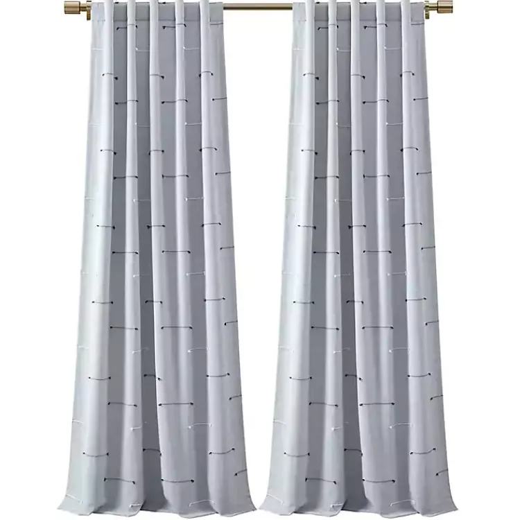 Kirklands Home Curtains & Drapes|Clipped Stripe Curtain Panel Set, 84 in. Blue