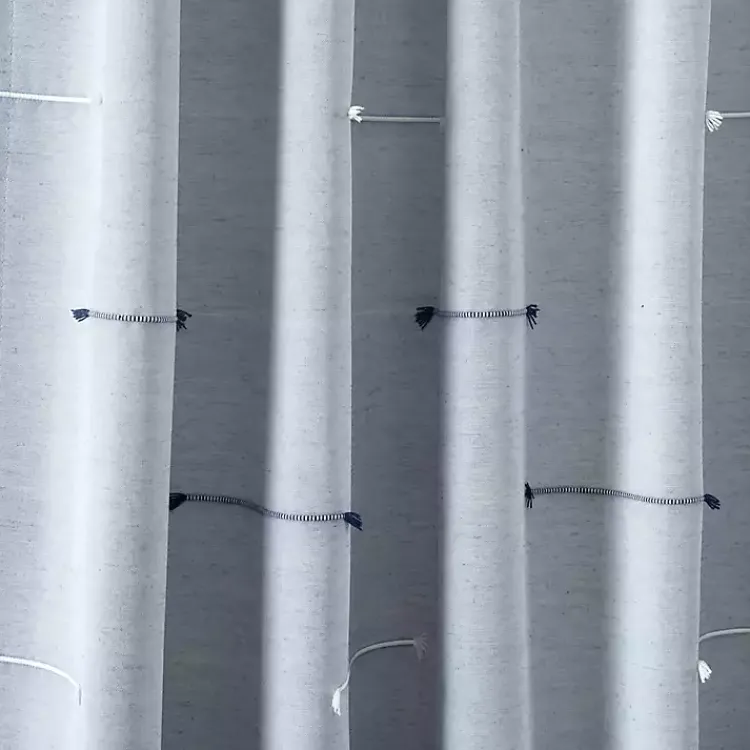 Kirklands Home Curtains & Drapes|Clipped Stripe Curtain Panel Set, 84 in. Blue