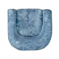 Kirklands Home Accent Chairs|Coastal Bonnie Swivel Accent Chair Blue