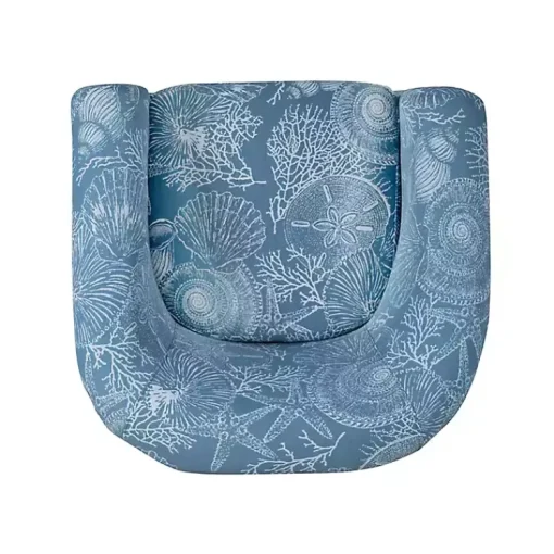 Kirklands Home Accent Chairs|Coastal Bonnie Swivel Accent Chair Blue