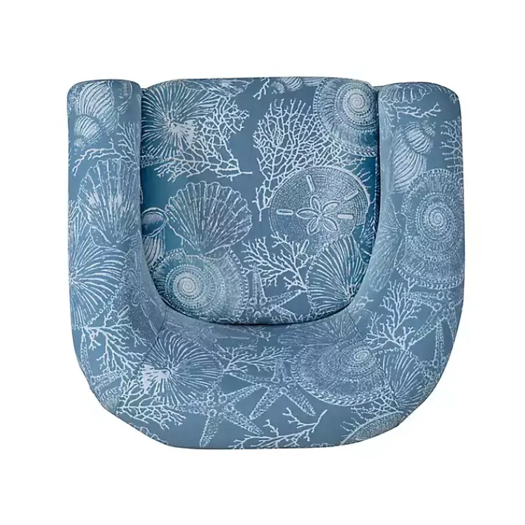 Kirklands Home Accent Chairs|Coastal Bonnie Swivel Accent Chair Blue