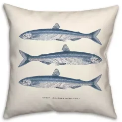 Kirklands Home Outdoor Cushions & Pillows|Blue Coastal Fish Outdoor Pillow