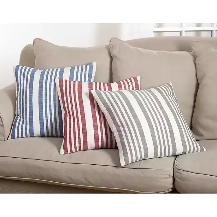 Online Blue Coastal Stripe Pillow Pillows