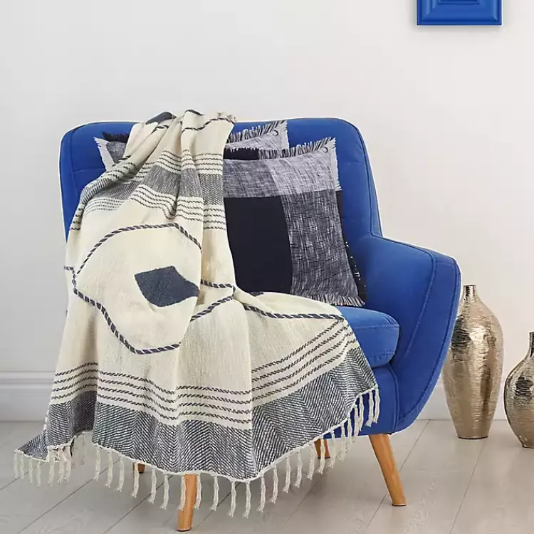 New Cotton Diamond Geometric Fringe Throw Blankets & Throws