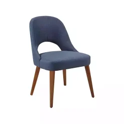 Kirklands Home Dining Chairs|Cut-Out Pecan Wood Dining Chairs, Set of 2 Blue
