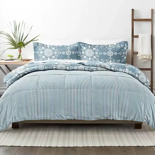 Kirklands Home Comforters|Daisy Medallion Queen 3-pc. Comforter Set Blue