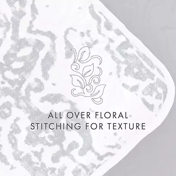 Kirklands Home Quilts|Blue Damask Reversible 3-pc. Queen Quilt Set