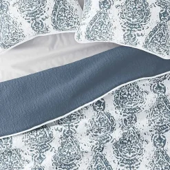 Kirklands Home Quilts|Blue Damask Reversible 3-pc. King Quilt Set