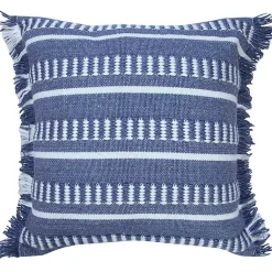 Clearance Blue Dash Stripe Indoor/Outdoor Pillow Pillows