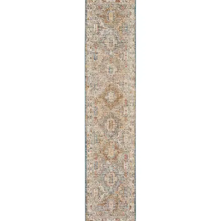 Kirklands Home Area Rugs|Blue Distressed Medallion Runner, 2x10 Multi