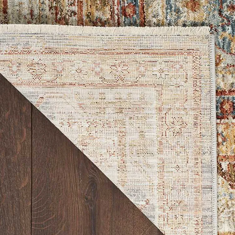 Kirklands Home Area Rugs|Blue Distressed Medallion Runner, 2x10 Multi