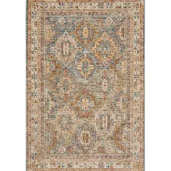 Kirklands Home Area Rugs|Blue Distressed Multi Medallion Area Rug, 5x7