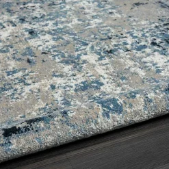 Kirklands Home Area Rugs|Blue Distressed Washable Area Rug, 7x9