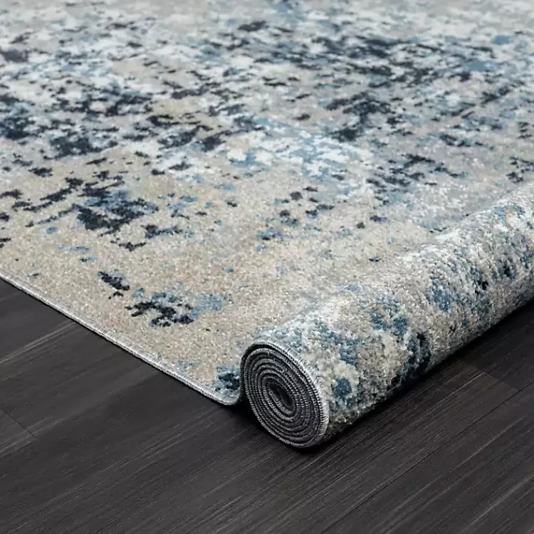 Kirklands Home Area Rugs|Blue Distressed Washable Area Rug, 7x9