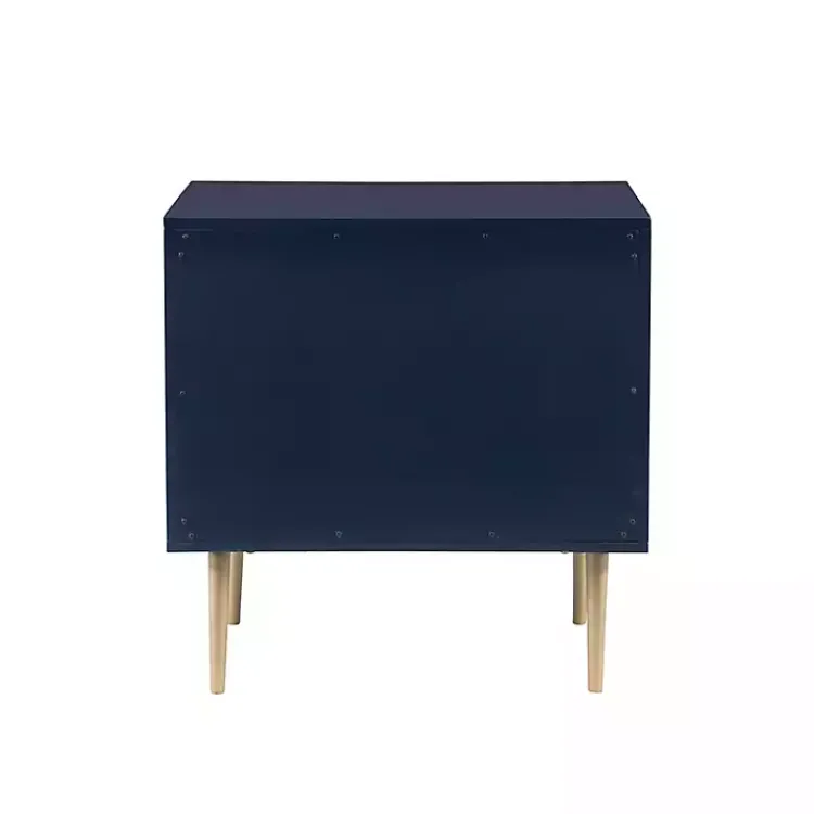 Kirklands Home Nightstands|2-Drawer Nightstand with Gold Hardware Blue