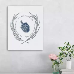 New Blue Dreidel Canvas Art Print Hanukkah Decorations