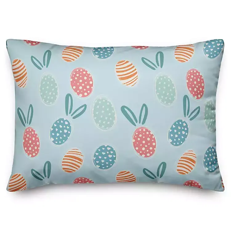Kirklands Home Outdoor Cushions & Pillows|Blue Easter Egg Bunny Ear Indoor/Outdoor Pillow