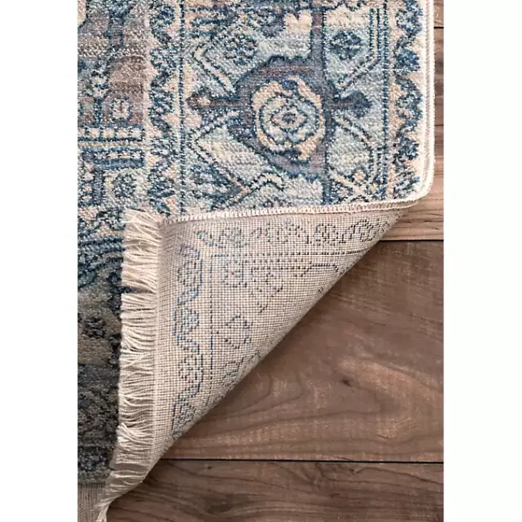 Kirklands Home Area Rugs|Blue Eli Medallion Fringe Area Rug, 5x8