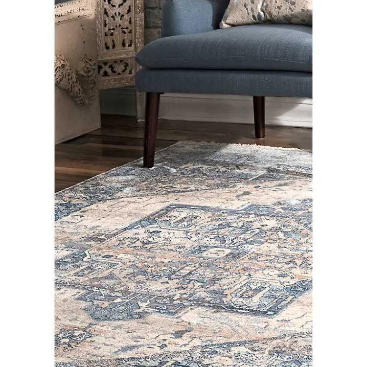 Kirklands Home Area Rugs|Blue Eli Medallion Fringe Area Rug, 8x10