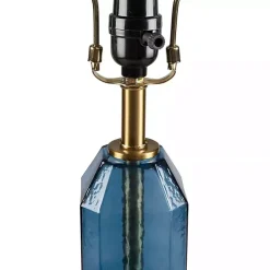 Kirklands Home Table Lamps|Faceted Glass Table Lamp Blue