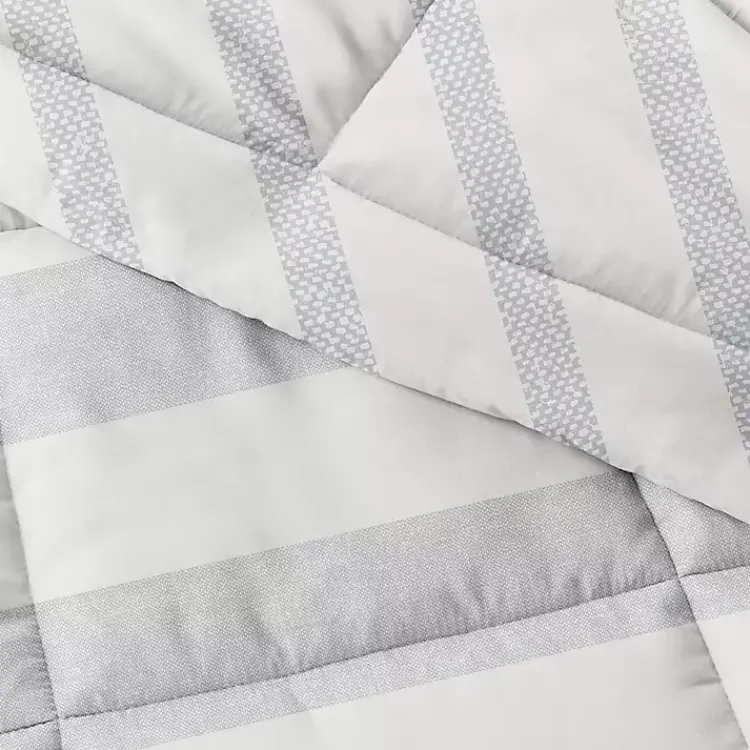 Kirklands Home Comforters|Blue Faded Stripe 3-pc. Queen Comforter Set