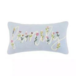 Outlet Blue Family Floral Embroidered Lumbar Pillow Pillows