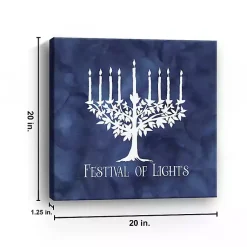 Blue Festival of Lights Canvas Art Print Hanukkah Decorations