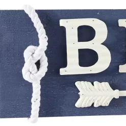 Kirklands Home Wall Quotes & Signs|Fir Beach Arrow Coastal Wall Plaque Blue