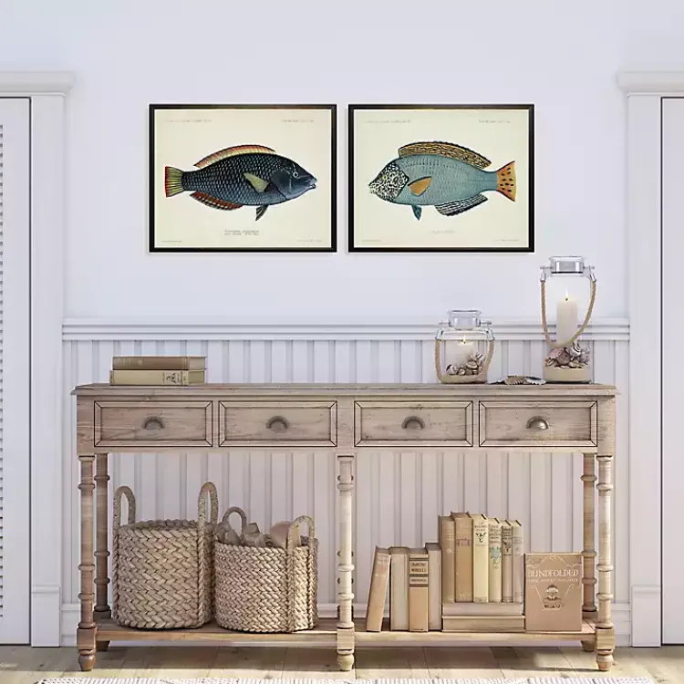 Kirklands Home Wall Quotes & Signs|Blue Fish Framed Art Prints, Set of 2