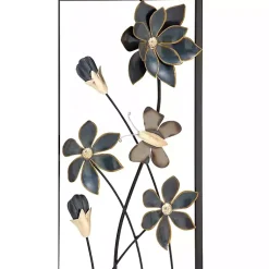 Kirklands Home Wall Plaques|Blue Floral and Butterfly Wall Plaques, Set of 2