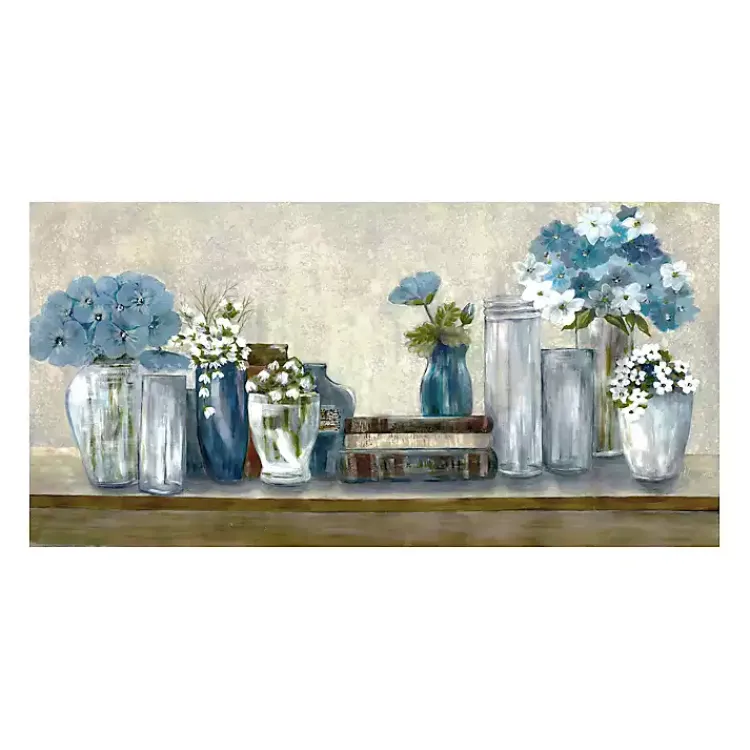 Kirklands Home Canvas Art|Blue Floral Desk Giclee Canvas Print, 40x20 in.