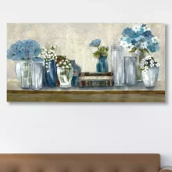 Kirklands Home Canvas Art|Blue Floral Desk Giclee Canvas Print, 40x20 in.