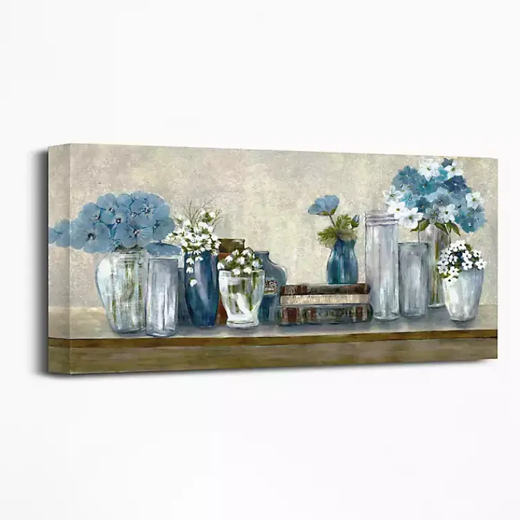 Kirklands Home Canvas Art|Blue Floral Desk Giclee Canvas Print, 40x20 in.
