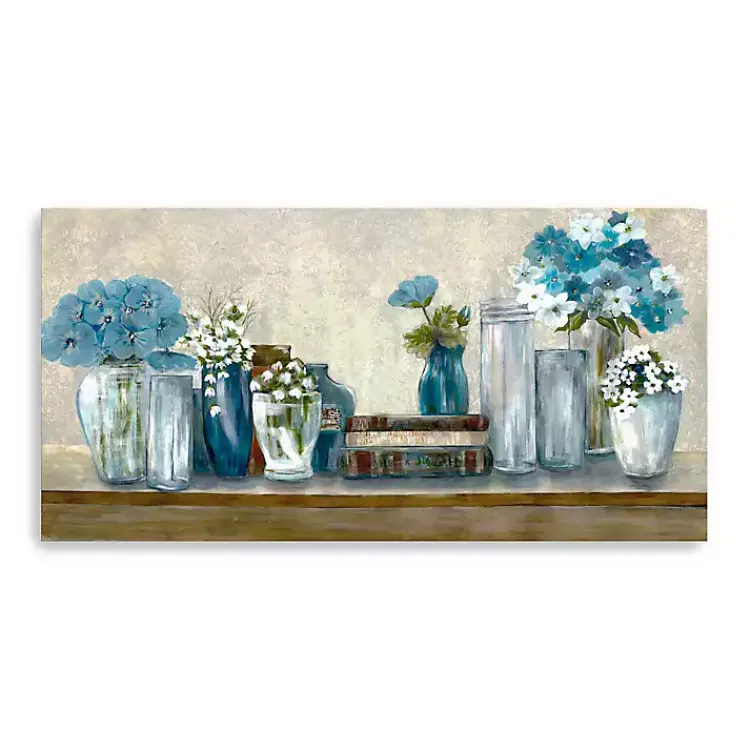 Kirklands Home Canvas Art|Blue Floral Desk Giclee Canvas Print, 60x30 in.